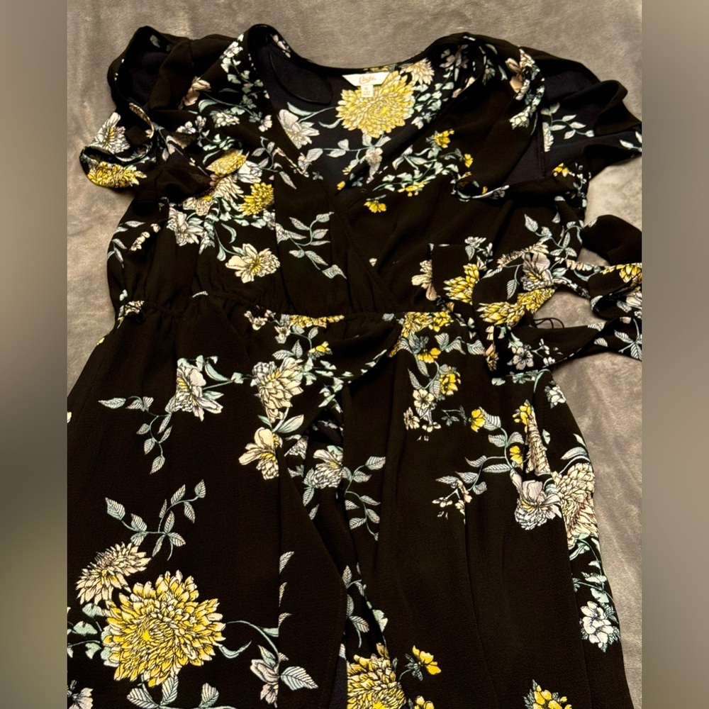 Floral shorts under dress jumper